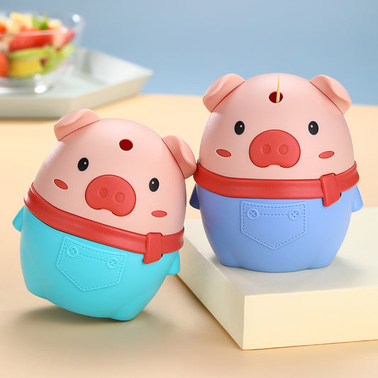 Creative Press-Type Toothpick Holder – Cartoon Pig Design
