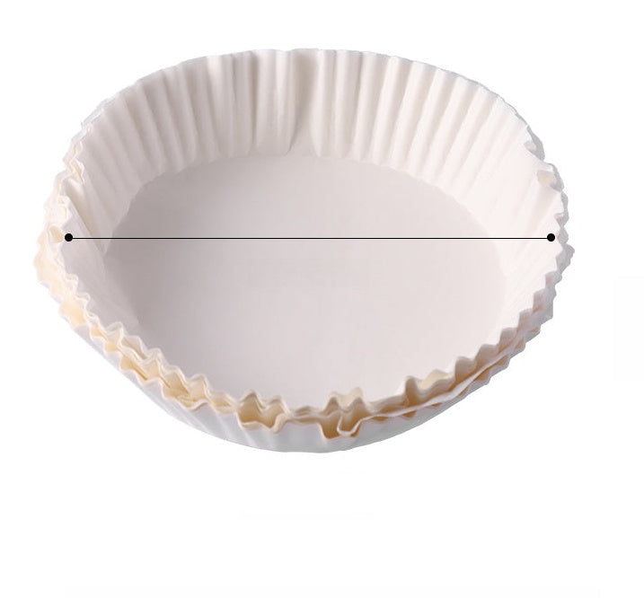 White paper cupcake liner on a white background