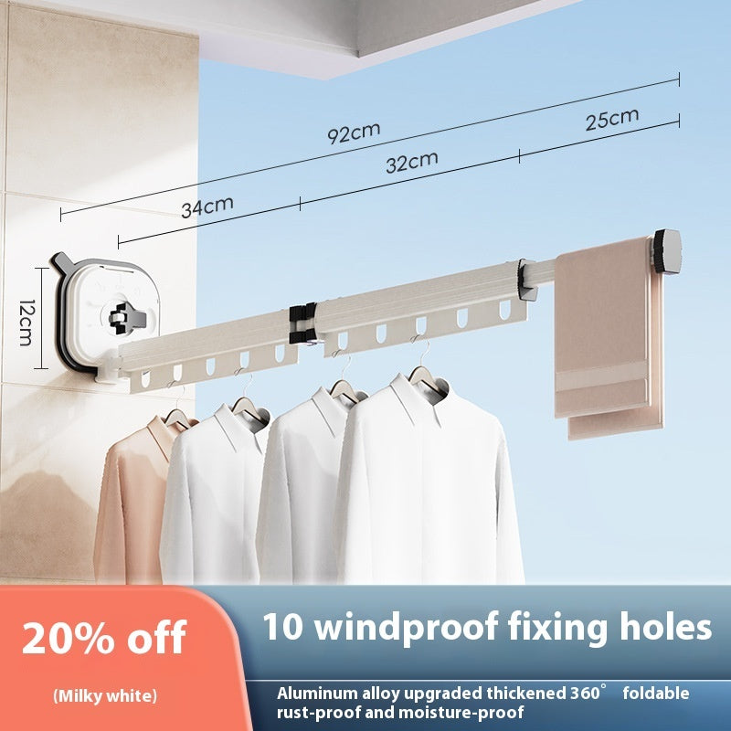 Foldable Suction Cup Clothes Drying Rack – Wall Mounted