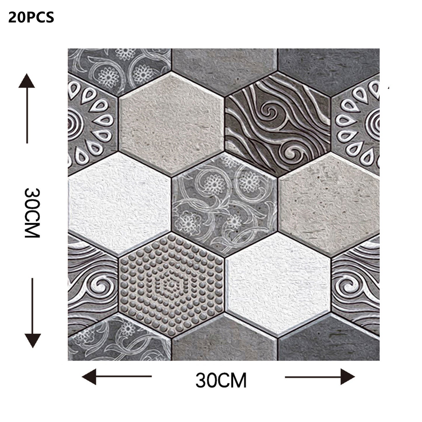Marble Rock Crystal Tile Stickers Self-adhesive Wear-resistant Floor