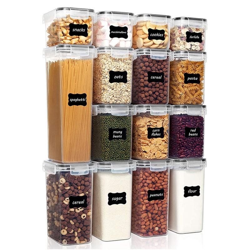 Cereals Plastic Large Storage Crisper – Square Food Containers for Kitchen Organization