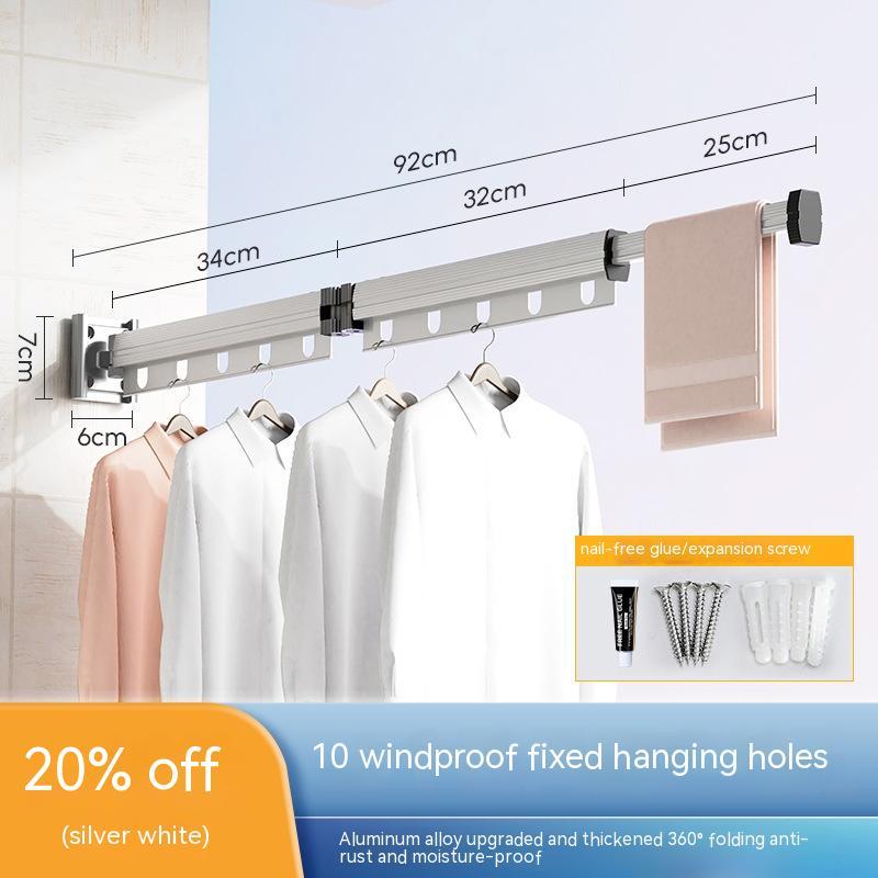 Foldable Suction Cup Clothes Drying Rack – Wall Mounted