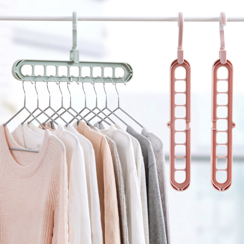 9-Hole Multi-Function Folding Clothes Hanger – Space-Saving Organizer