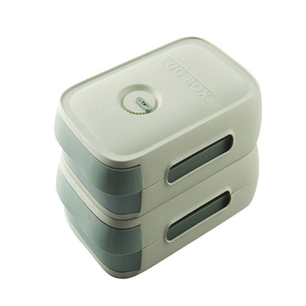 Stackable storage box with a lid on a white background