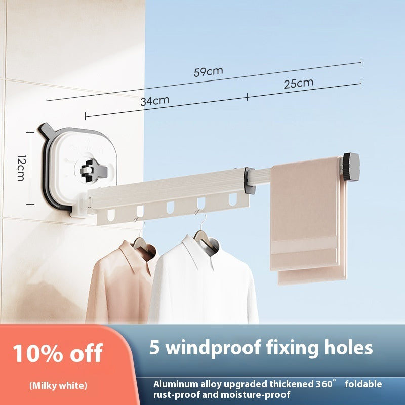 Foldable Suction Cup Clothes Drying Rack – Wall Mounted