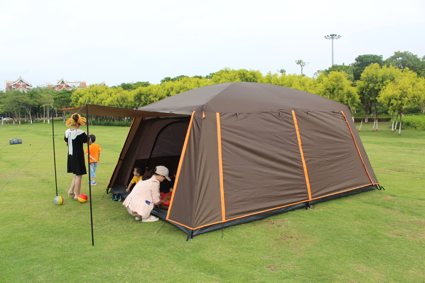 Outdoor Canopy Tent With Two Bedrooms