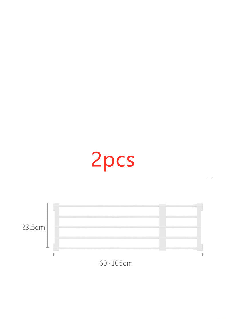 No Punching Wardrobe Layered Clapboard Cabinet Shoe Telescopic Finishing Rack