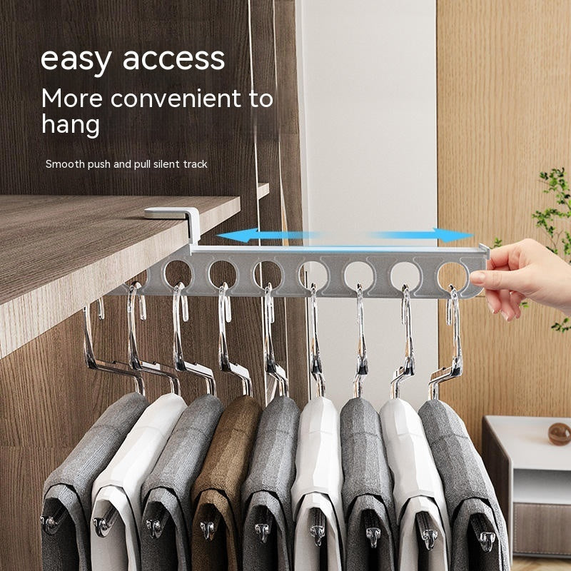 Pant Rack Telescopic Slide Track Wardrobe Built-in Accessories Top Mounted Pull-out Type Pant Rack Storage