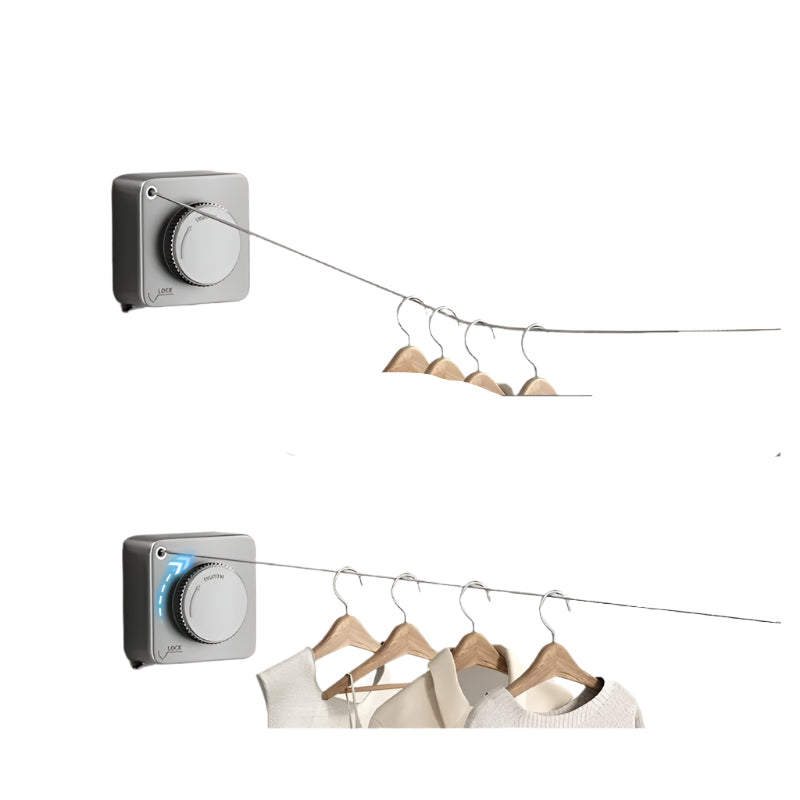 Wall Hanging Laundry Line Household Wire Telescopic Clothesline Rust-Proof Anti-Sagging Laundry Line For Indoor Outdoor Clothes Drying Rack