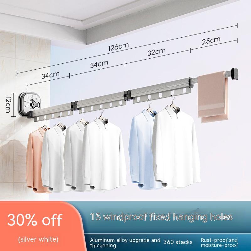 Foldable Suction Cup Clothes Drying Rack – Wall Mounted