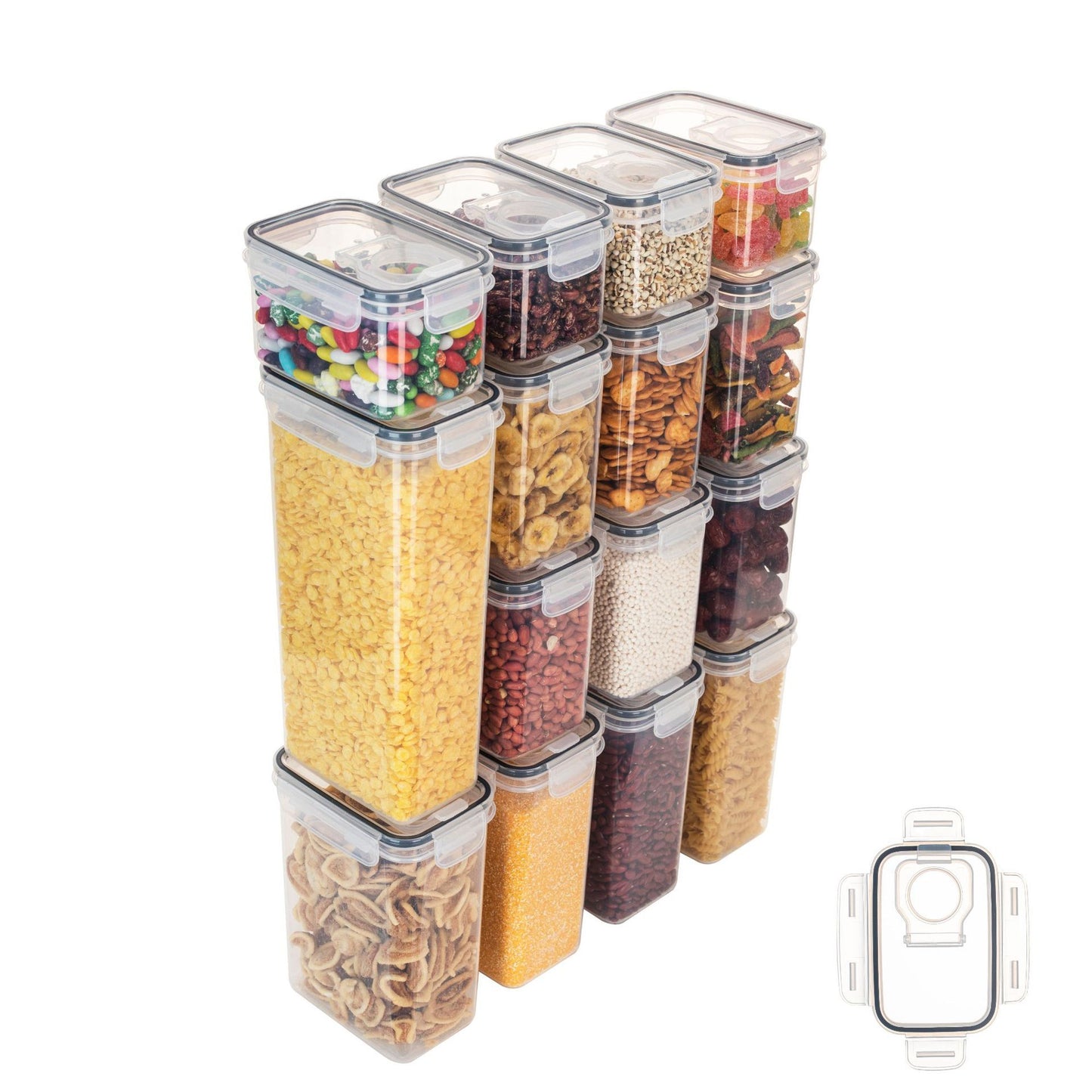 Rice Container Storage Sealed Tank – Rectangular Plastic Airtight Food Storage Buckets