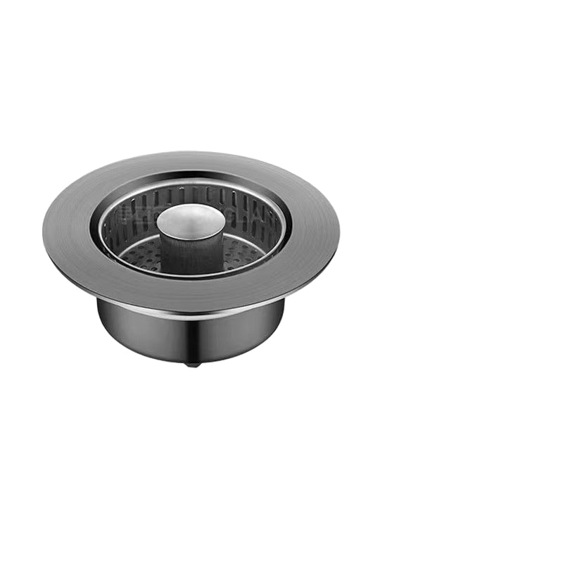 304 stainless steel sink filter plug with installation and cleaning instructions on a white background