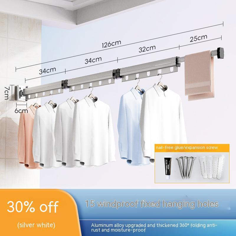 Foldable Suction Cup Clothes Drying Rack – Wall Mounted