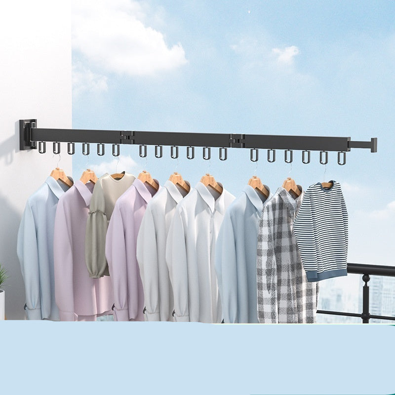Balcony Wall-mounted Folding Clothes Hanger Indoor Invisible Telescopic Clothes Rail Drying Rack Quilt Fantastic