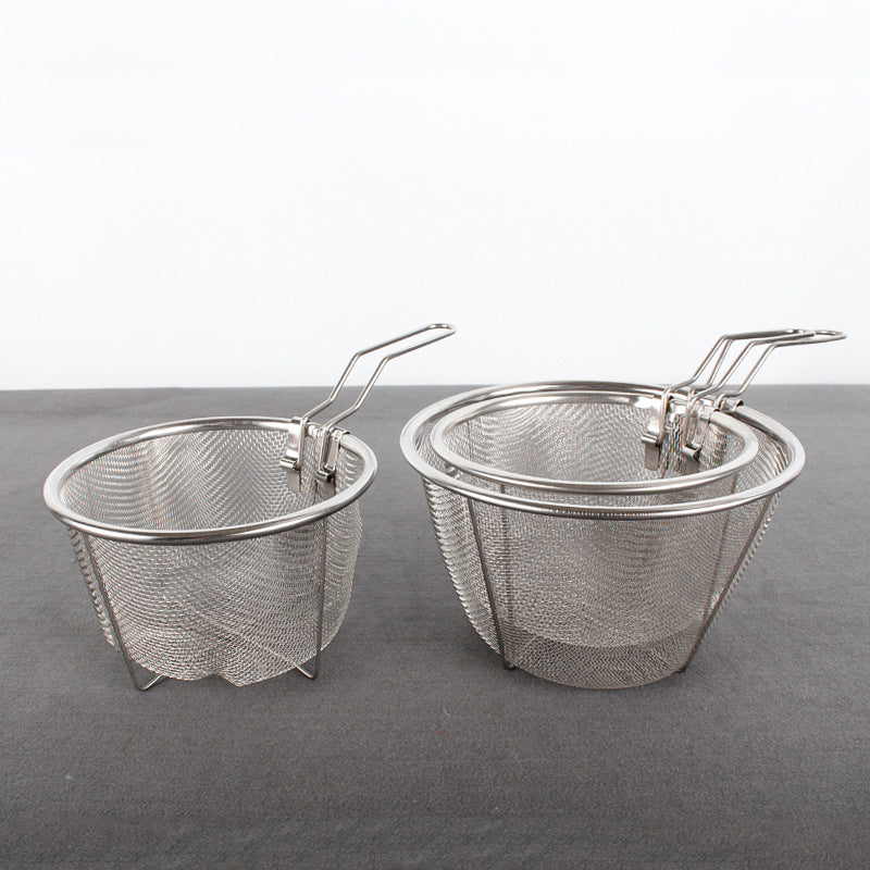 Stainless Steel Frying Basket Colander Strainer – Durable 304 Steel Kitchen Tool