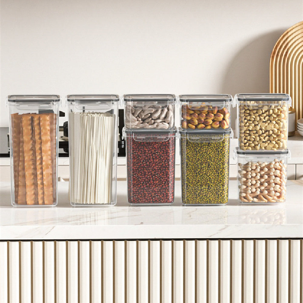 Cereals Plastic Large Storage Crisper – Square Food Containers for Kitchen Organization