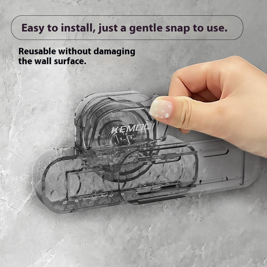 Suction Cup Power Strip Holder Water Ripple Power Strip Holder Punch-free Wall Hanging Multi-functional Socket Organizing Storage Rack