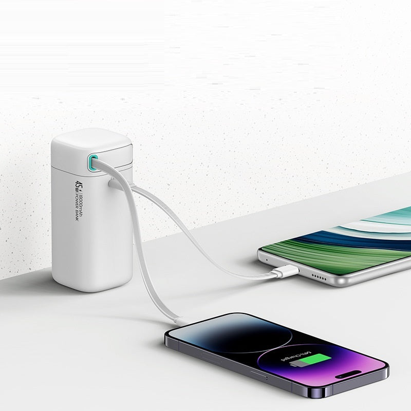 Multifunctional Dual-port Fast Charge Lightning Magnetic Holder Line Mobile Power Supply
