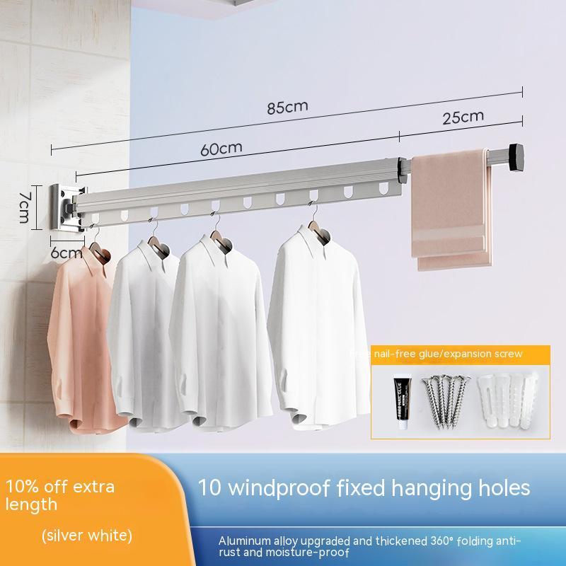 Foldable Suction Cup Clothes Drying Rack – Wall Mounted