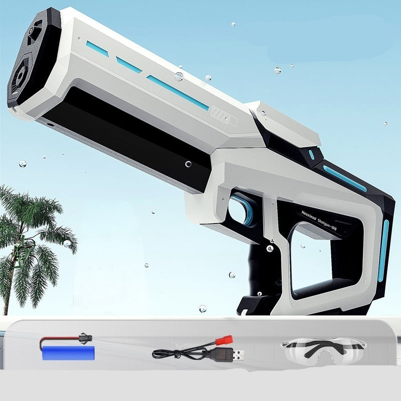 Rumibai device with palm tree and product components on a light blue background