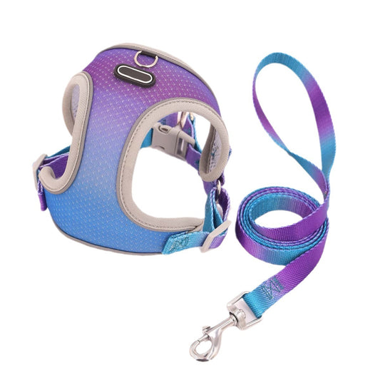 Pet Clothes Hand-Holding Rope Out Dog Chest Strap – Solid Color Walking Set