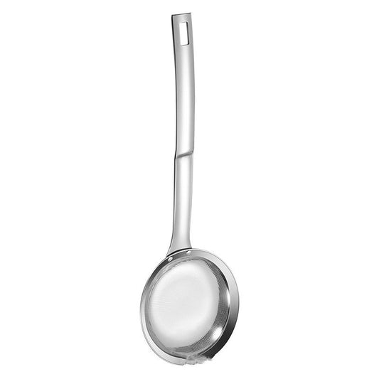Stainless steel ladle on a white background