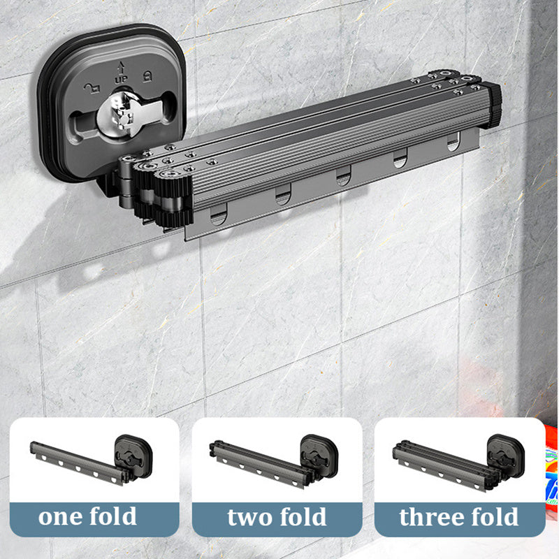 Foldable Suction Cup Clothes Drying Rack – Wall Mounted