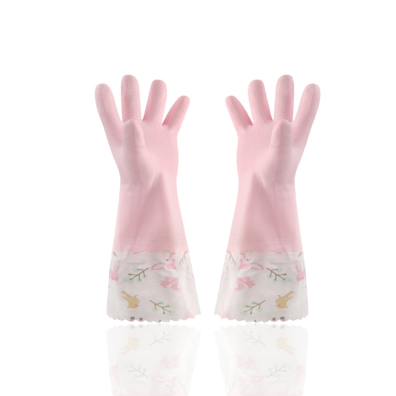 Cleaning Rubber Single Layer Thin Extended Waterproof Gloves