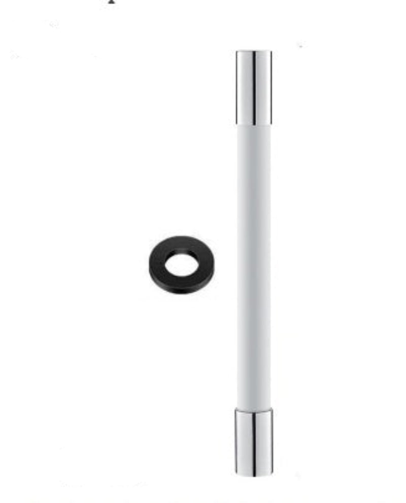 Chrome cylindrical object with a black ring labeled '50cm' and '2PCS' on a white background