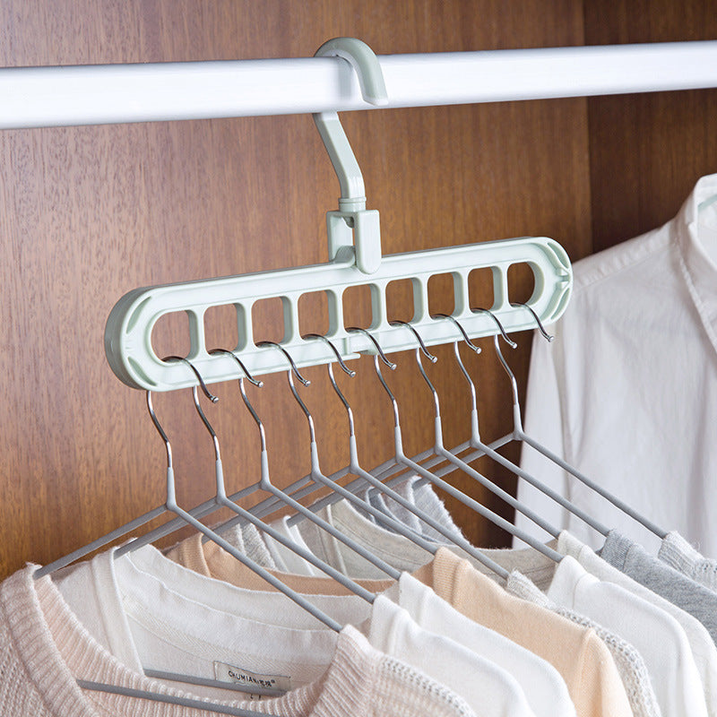 9-Hole Multi-Function Folding Clothes Hanger – Space-Saving Organizer