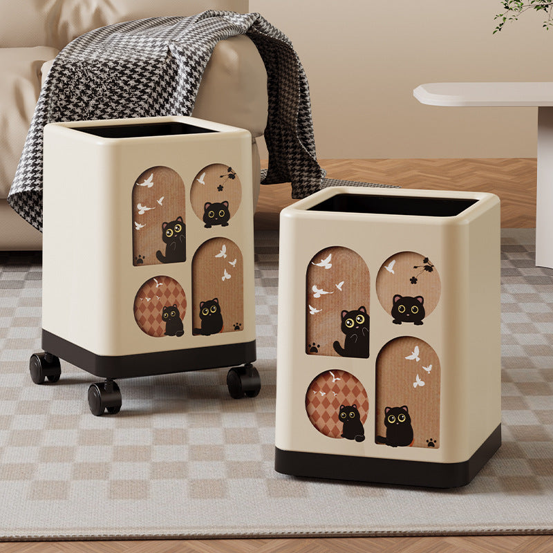 Portable Household Trash Can with Lid – Convenient and Versatile Waste Bin