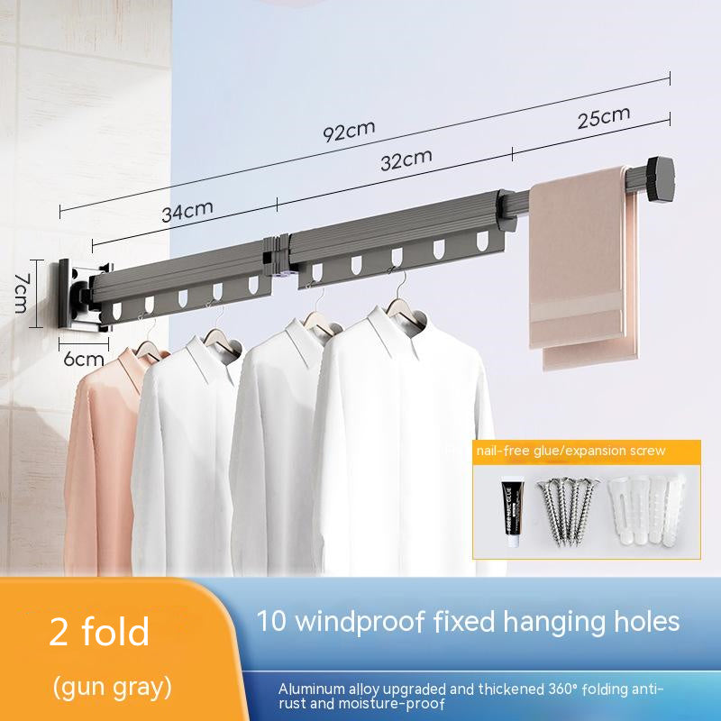 Foldable Suction Cup Clothes Drying Rack – Wall Mounted