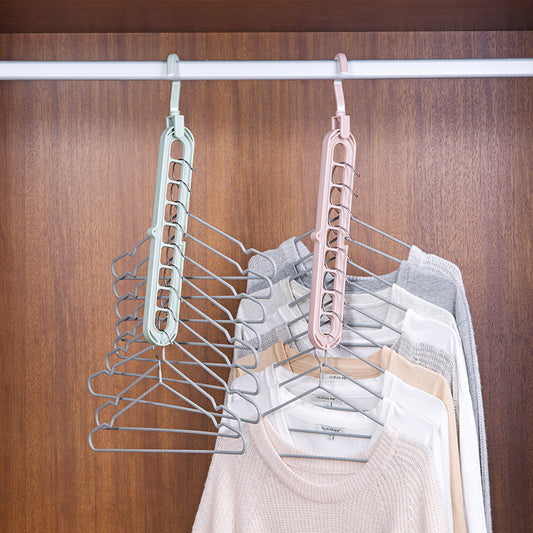 9-Hole Multi-Function Folding Clothes Hanger – Space-Saving Organizer
