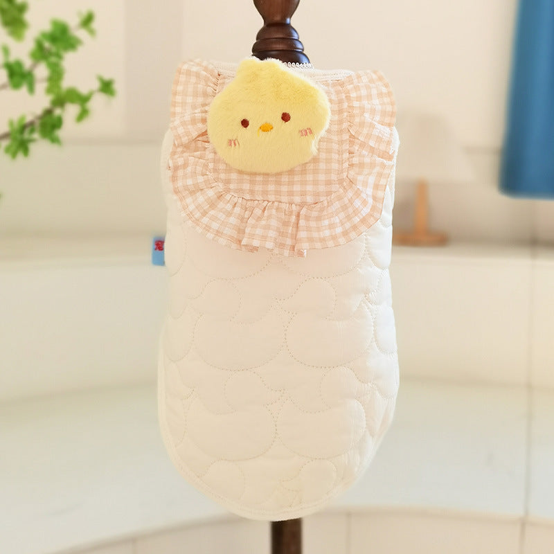Pet Small Square Towel Little Duck Vest Clothes – Quilted Cotton Jacket for Pets