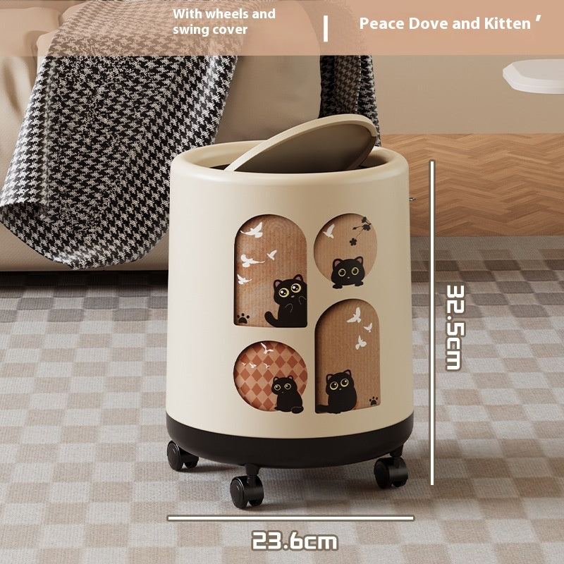 Portable Household Trash Can with Lid – Convenient and Versatile Waste Bin