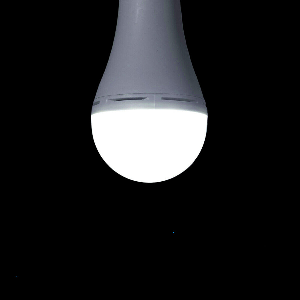 LED light bulb with features highlighted on a dark background