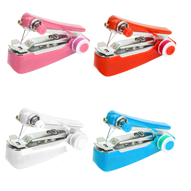 Four colorful staplers with dimensions labeled on a white background