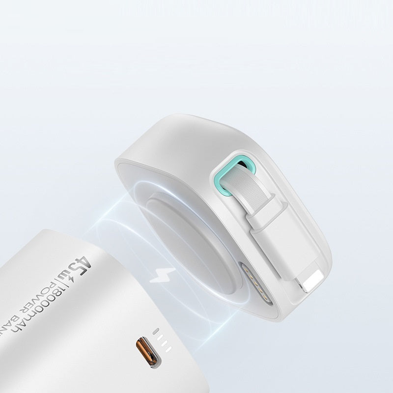 Multifunctional Dual-port Fast Charge Lightning Magnetic Holder Line Mobile Power Supply