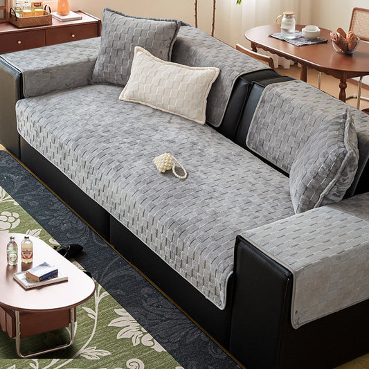 Winter Plush Checkered Sofa Cushion Cover – Modern & Cozy from Ondaum World