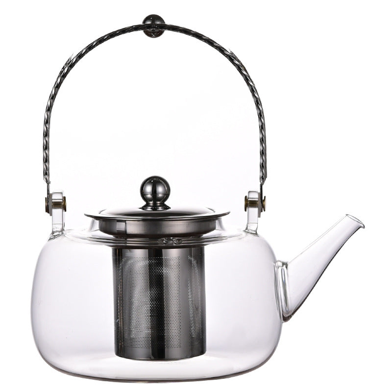 Copper Handles Steel Leakage Borosilicate Household Filter Glass Teapot