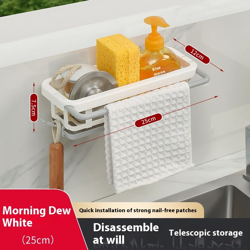Retractable Rag Punch-Free Kitchen Storage Rack