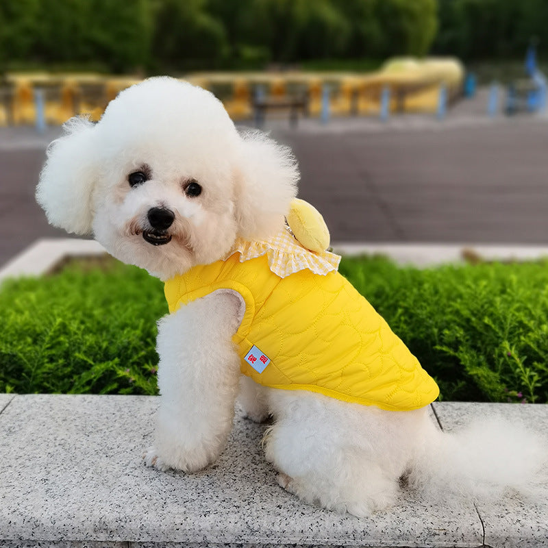 Pet Small Square Towel Little Duck Vest Clothes – Quilted Cotton Jacket for Pets