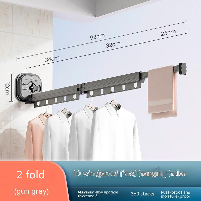 Foldable Suction Cup Clothes Drying Rack – Wall Mounted