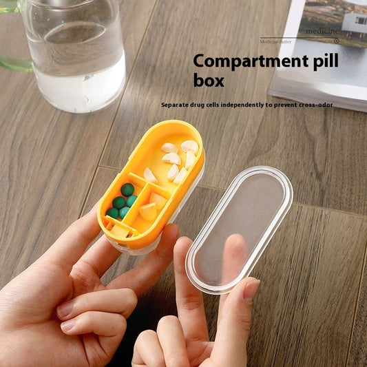 Home Has Pill Cutter Tablet Divider Compartment Pill Box