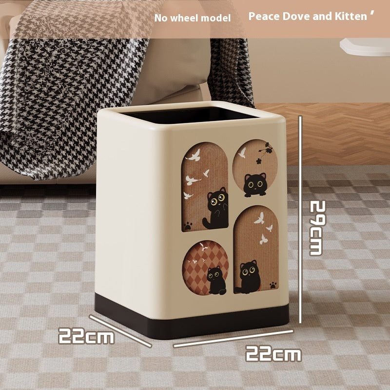 Portable Household Trash Can with Lid – Convenient and Versatile Waste Bin