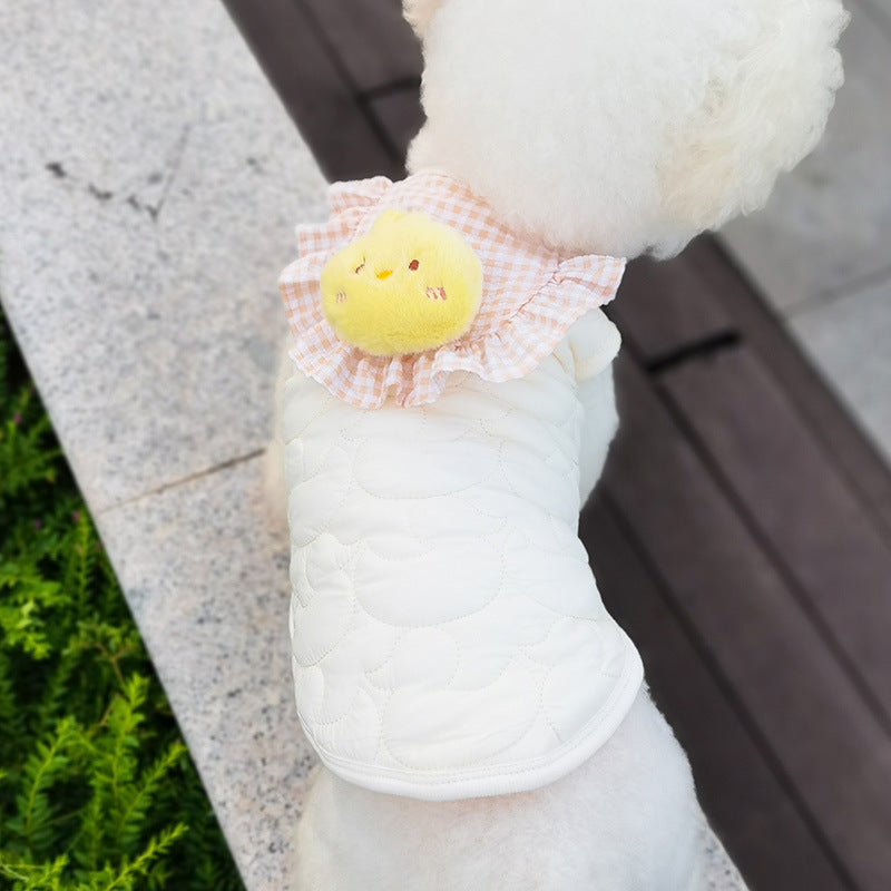 Pet Small Square Towel Little Duck Vest Clothes – Quilted Cotton Jacket for Pets