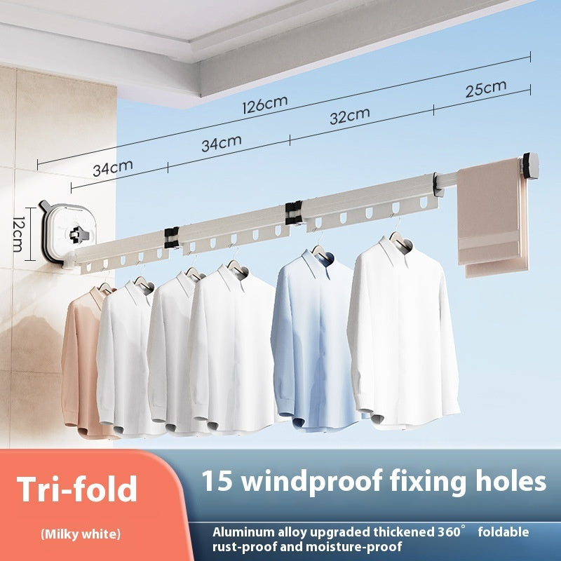 Foldable Suction Cup Clothes Drying Rack – Wall Mounted