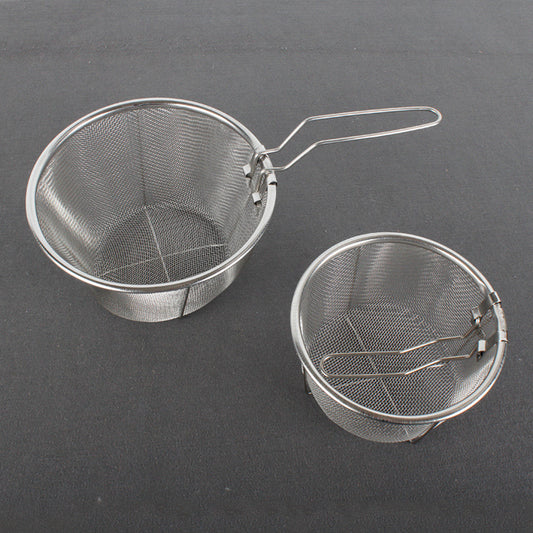 Stainless Steel Frying Basket Colander Strainer – Durable 304 Steel Kitchen Tool