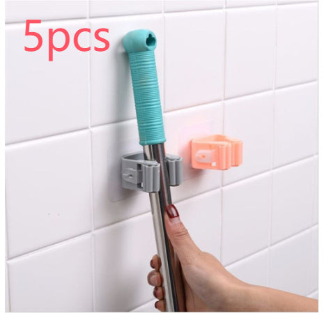 Powerful Non-Marking Mop Holder – Modern Single Hook Viscose Stand