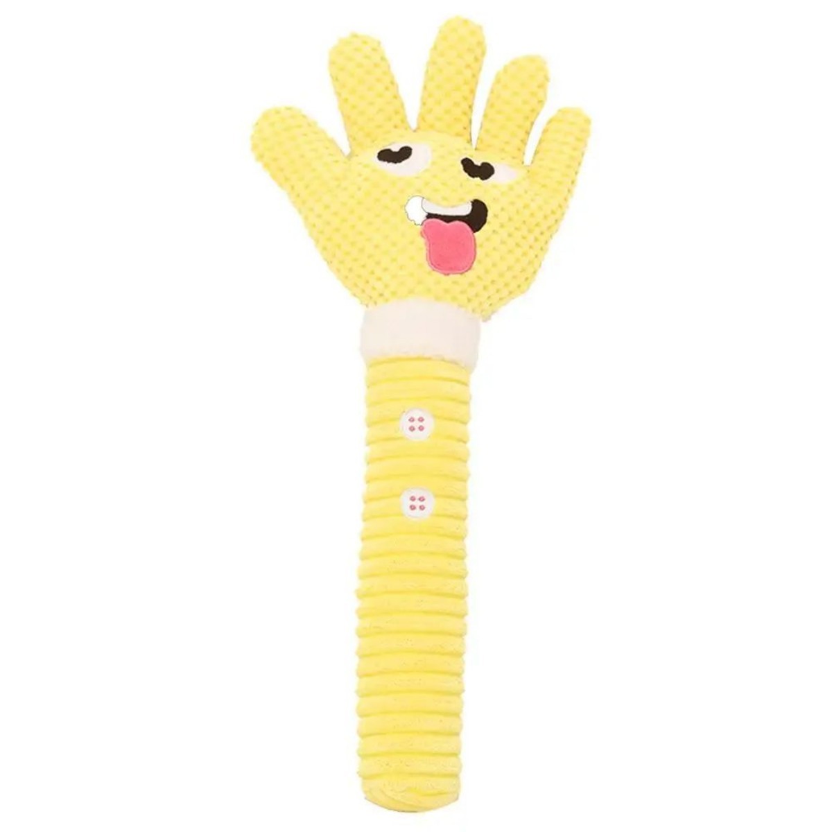Palm-Shaped Squeaky Plush Dog Teething Toy – Bite-Resistant Pet Chewing Toy